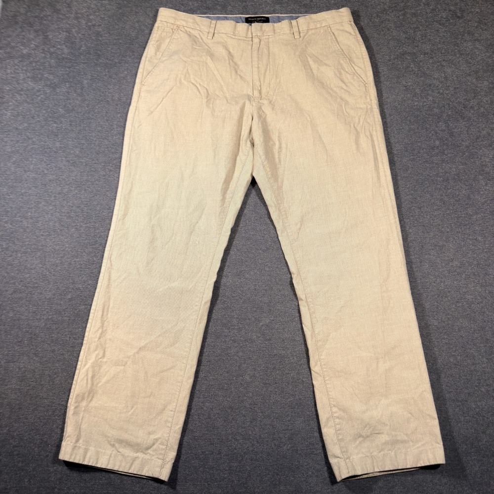 Banana Republic Kentfield Pant Mens 36x30 Tan Chino Cotton Straight Leg Trousers